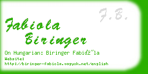 fabiola biringer business card